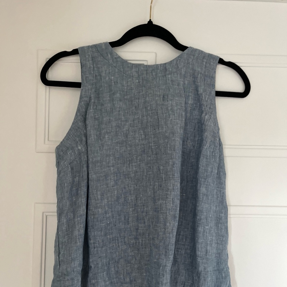 LOFT Light Blue Linen Blouse